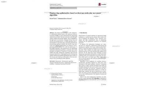 Engineering optimization based on ideal gas molecular movement algorithm